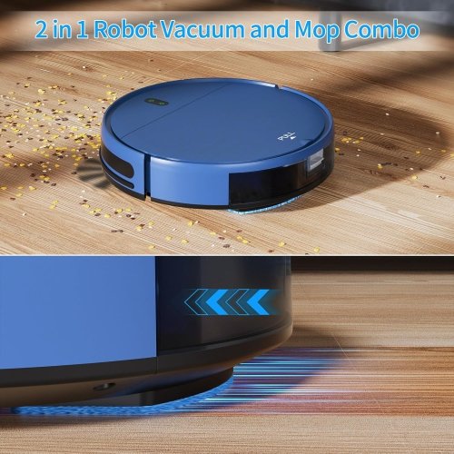 ZCWA Robot Vacuum and Mop, 2 in 1 Robot Vacuum Self-Charging Robot Vacuum Cleaner Compatible with WiFi/APP, Ideal for Hard Floor, Carpet and Pet Hair - Image 2
